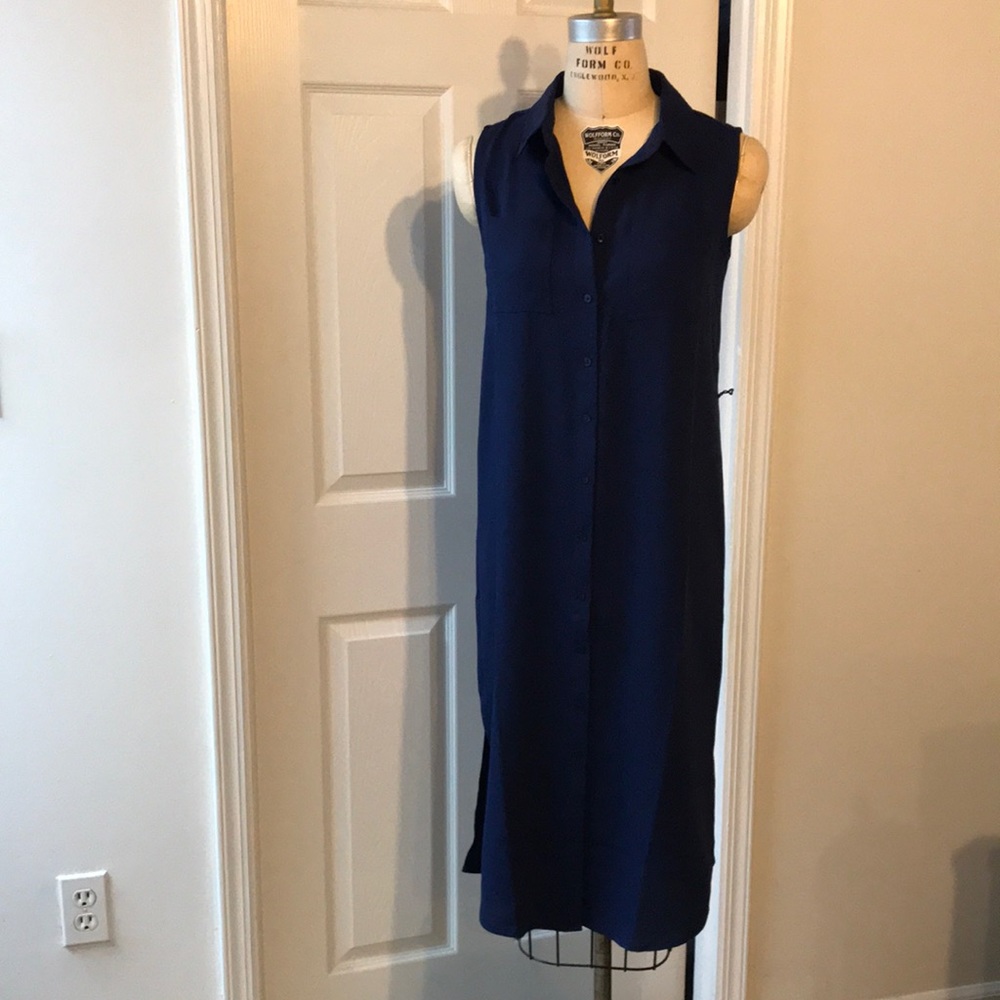 Adrienne Vittadini Navy Shirt Dress